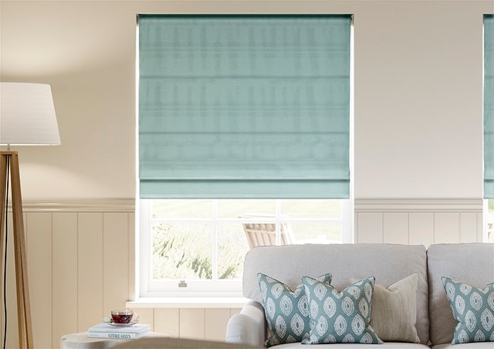 Lucerne Faux Silk, Frosted Blue - Roman Blind - Image 3